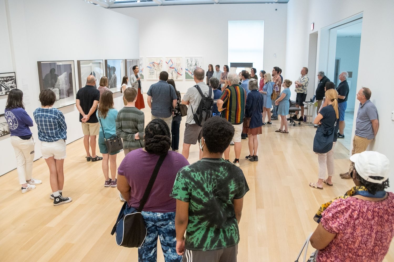 Diverse crowd on tour at The Gund Gallery