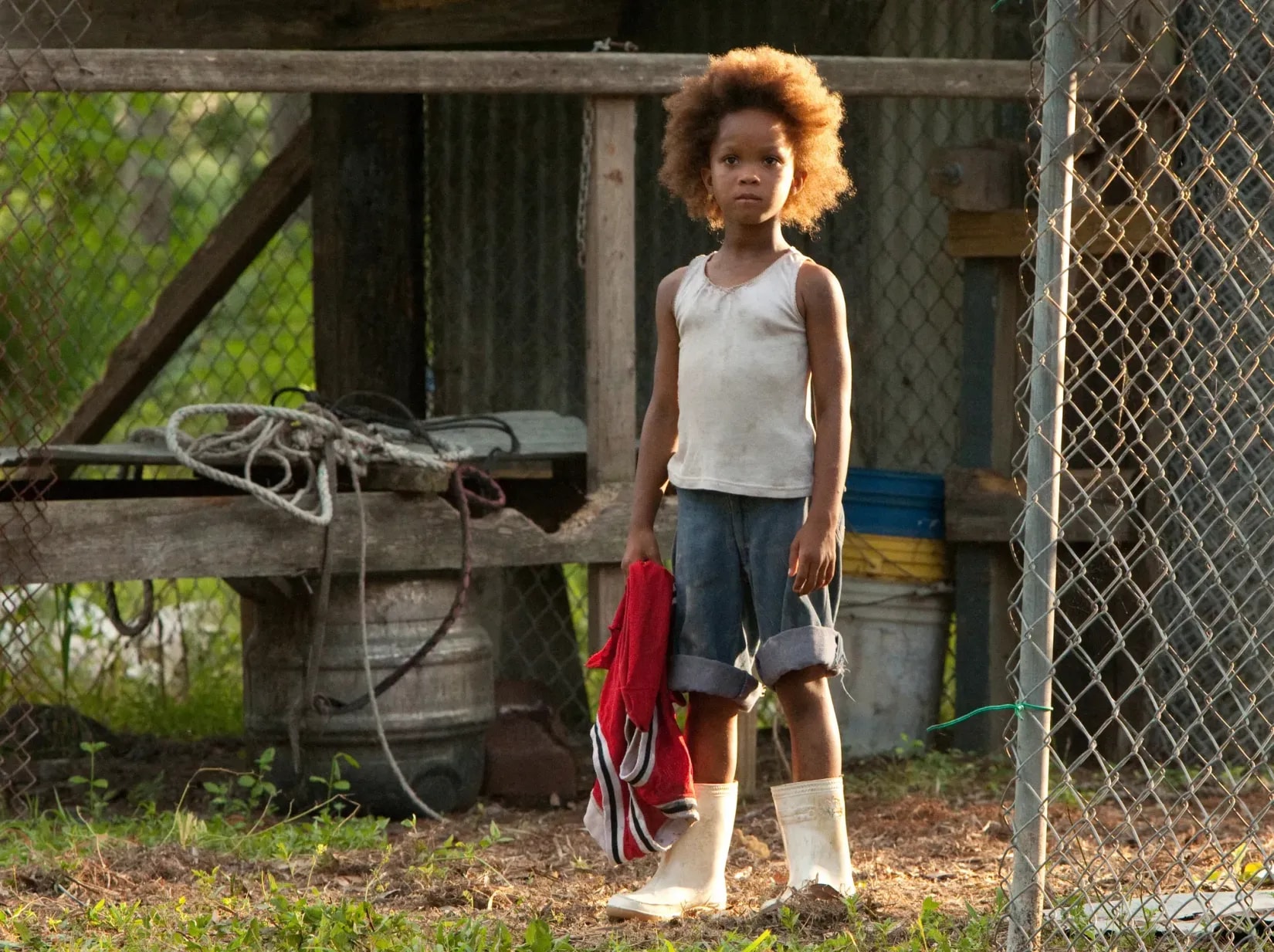 Quvenzhané Wallis as Hushpuppy in Beasts of the Southern Wild.