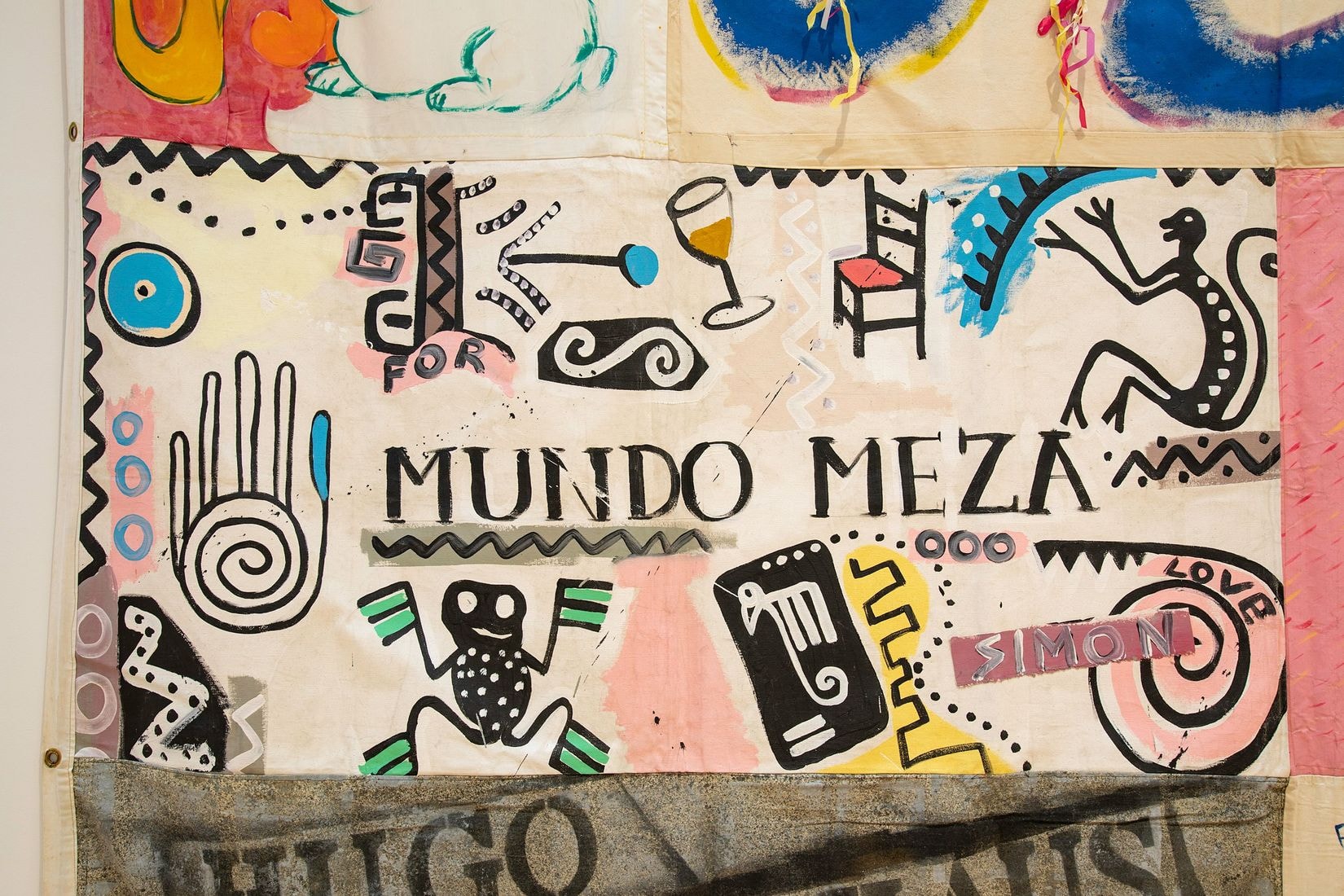 A close up image of an AIDS memorial quilt