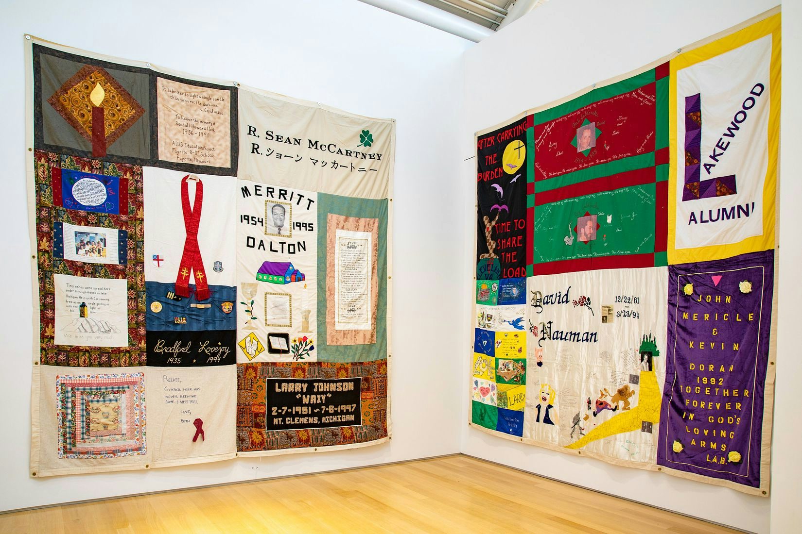 Installation image of AIDS memorial quilts